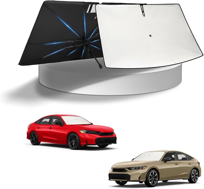 KUST Sun Shade Umbrella for Honda Civic 2022-2025 2026 | Custom Fit Windshield Sunshade | Foldable Sunshade with Bendable Handle | Blocks Heat & UV Scratch Resistant Keep Car Cool Sunshield