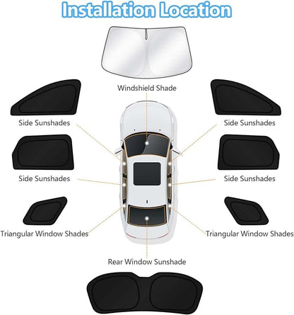 KUST Car Window Shades for 2022-2025 2026 Nissan Pathfinder Accessories Windshield Sun Shade Side Rear Window Covers Sunshade Privacy Protection for Camping Blackout UV Block Full Set 8PCS
