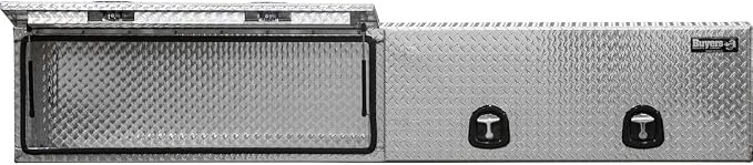 Buyers Products 1701770 Topsider Truck Tool Box, 18x16x96 Inch Diamond Tread Aluminum, Dual Flip-Up Doors, Locking Compression Latches, Weather Resistant, No-Drill Mount, Made in USA