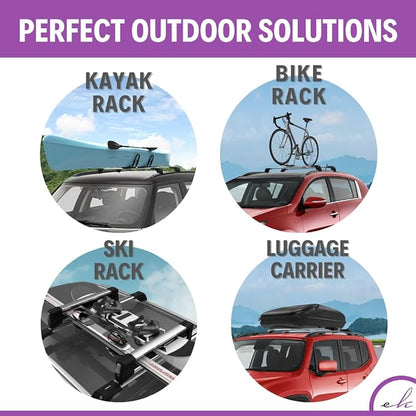 ERKUL Roof Rack Cross Bars for Mitsubishi Outlander 2014-2021 (Not fit for Outlander Sport) | Lockable Aluminum Crossbars for Rooftop | Compatible with Flush Rails - Black