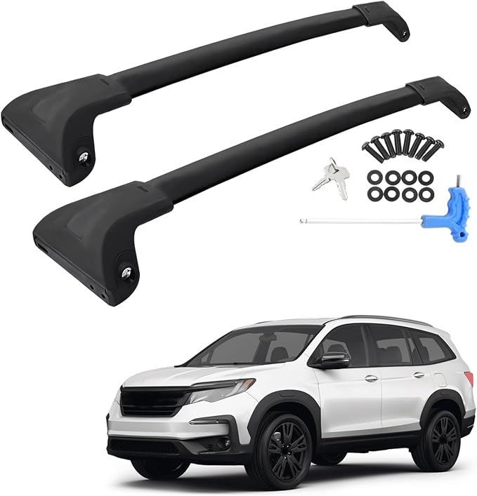 Gdydi 220lbs Car Roof Rack Cross Bars Compatible with 2016-2022 Honda Pilot (for Side Rails), Aluminum Lockable Roof Cross Bars for Kayak Bike Rooftop Cargo Carrier Bag Basket Luggage