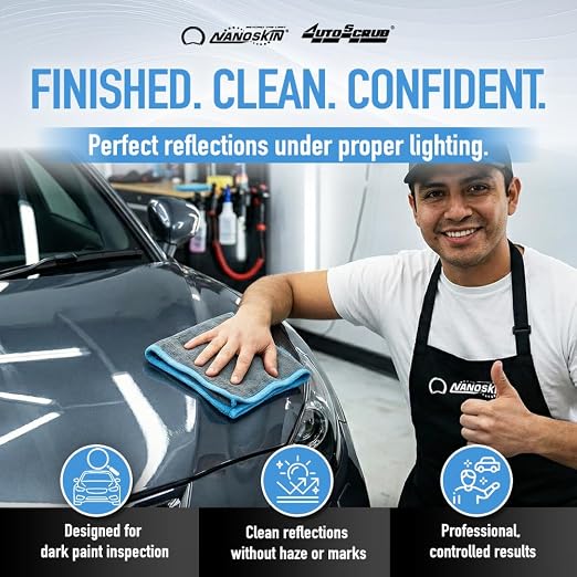 Nanoskin AUTOSCRUB Surface Prep Towel Fine Grade- Patented Clay Bar Replacement Tool to Remove Embedded Contaminants Before Wax & Coating | Safe for Painted Surface, Glass, Plastic, Metal & More, 12" x 12"