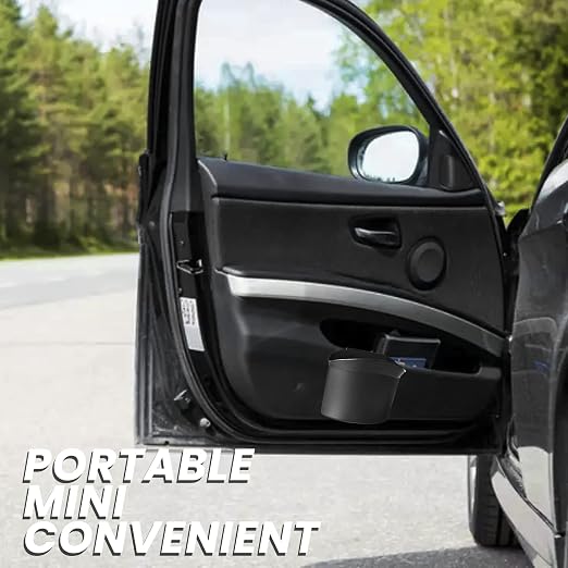 VaygWay Hanging Car Mini Trash Can - Premium Quality Portable Black Car Garbage Can for Cars, Office, Home