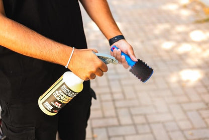 Detail Factory - ProGrip Interior Scrub Brush - Soft Bristles - Rubber Grip for Maximum Stability and Comfort - Curved Head Profile for Better Clearance - Octane Underglow