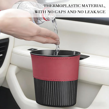 Zpana Car Trash Can, Portable Mini Vehicle Cup Holder Hanging Garbage Container, Multifunctional Automotive Side Door Trash Organizer Can Accessories, Universal for SUV, Sedan, Truck (Red)