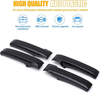 ABS Car Inner Door Handle Decoration Cover Trim Fit for Toyota Tundra/Sequoia 2007-2021 Interior Car Accessories (Glossy Black)