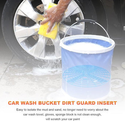2 PCS Car Wash Bucket Inserts, Auto Detail Dirt Gaurd Buckets Filter Helps Remove Dirt Debris, Dirt Guard Insert Wash Filter Fits 12 Inch Diameter Bucket or 3-5 Gallon Buckets (Blue)