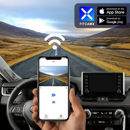 Fitcamx Front 4K+Rear 1080P Dash Cam Adapts for Toyota RAV4 2022-2025 (Model B/with Vents on Cover), Integrated OEM Look, WiFi & APP, Dual HD Video, Loop Recording, G-Sensor, Easy to Use, 128GB Card