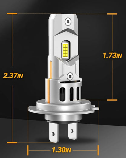 SEALIGHT H7 Bulbs, 64,000LM 900% Brightness H7 Light Bulbs, 6500K Cool White Bulbs with 15000RPM Fan, Plug and Play ATV/UTV, 10-Year Extended Lifespan IP68 Waterproof, Pack of 2