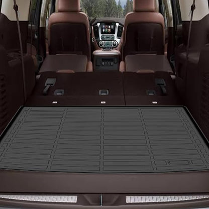Floor Mats for Chevy Suburban 2015-2020, for GMC Yukon XL(with 2nd Row Bench), 7 Seats, 1st & 2nd & 3rd Row &Cargo Mat, TPE Non-Slip Waterproof Summer Winter Chevrolet Suburban Car Accessories