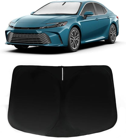 Windshield Sun Shade for 2012-2017 Toyota Camry (LE XLE Hybrid SE XSE Sedan), Car Front Window Sunshade with 240T Sun Visor Protector Blocks UV Rays Heat Sun Shield Accessories