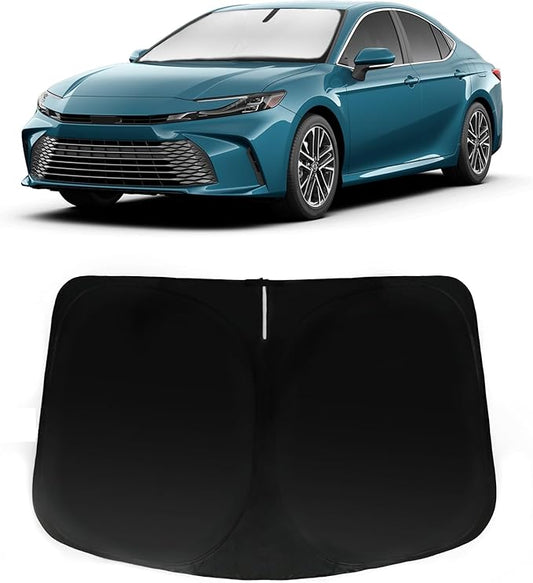 Windshield Sun Shade for 2012-2017 Toyota Camry (LE XLE Hybrid SE XSE Sedan), Car Front Window Sunshade with 240T Sun Visor Protector Blocks UV Rays Heat Sun Shield Accessories