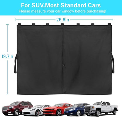 Car Window Shades, Double Layers Magnetic Car Sun Shade for Baby, Blackout/See Through Back Side Window Covers, Auto Window Curtains for UV Protection