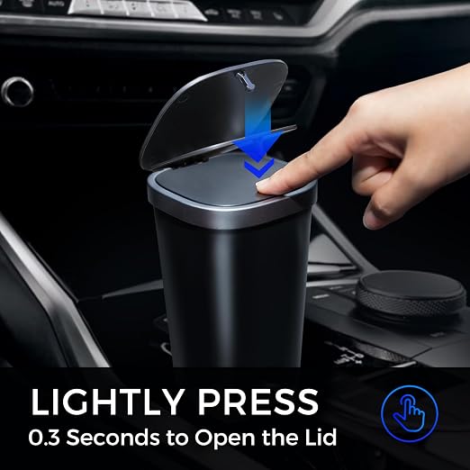 CoBak Car Trash Can with Pop-Up Lid - Elegant Cup Holder or Door Side Trash Container for a Clean and Organized Car Garage