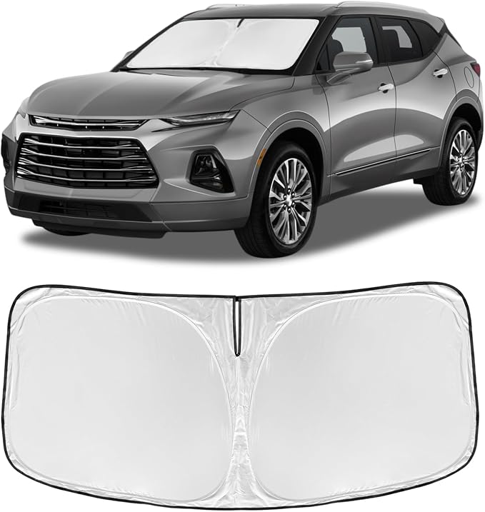 for Chevrolet Blazer 2019-2025 2026 Windshield Sun Shade - 4 Layers for Front Windows Shade Cover Custom Fit Blazer (NOT for EV) 250T Sun Visor Retractable Block UV Rays Car Accessories