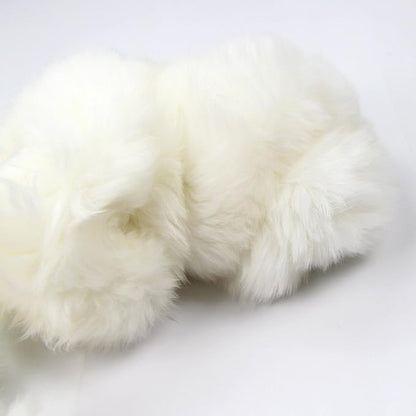 Yontree Fashion Fluffy Steering Wheel Covers for Women/Girls/Ladies Australia Pure Wool 15 Inch 1 Set 3 Pcs (White)