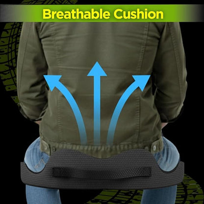Medium Truck Seat Cushion for Truck Driver Seat Cushion - Upgraded Back Support, CertiPUR-US® Certified - Thick Memory Foam, Pain Relief for Hours of Driving, Trucker Approved Big Rig - Black