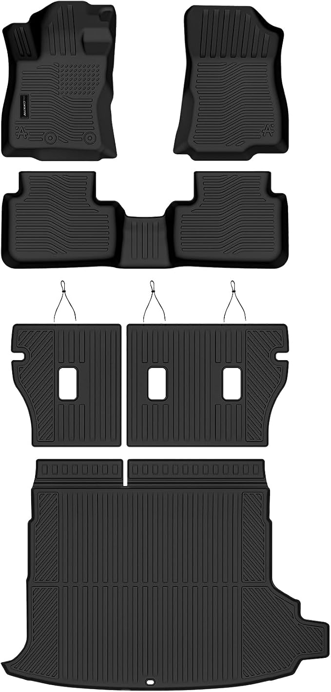 Auxko All Weather Floor Mats Cargo Mat with Backrest Mat for 2025 2026 Subaru Forester Hybrid TPE Rubber Liners Accessories for 2025 2026 Subaru Forester Hybrid Odorless Anti-Slip