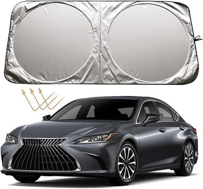 XHRING Windshield Sun Shade for Lexus is IS250 IS350 IS300 IS460 is Couple ES ES350 RC CT LS UX Series Accessories, Car Front Window Sunshade Sun Visor Shield for Lexus Sedans Sun Protection