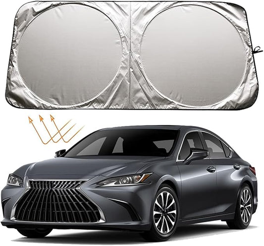 XHRING Windshield Sun Shade for Lexus is IS250 IS350 IS300 IS460 is Couple ES ES350 RC CT LS UX Series Accessories, Car Front Window Sunshade Sun Visor Shield for Lexus Sedans Sun Protection