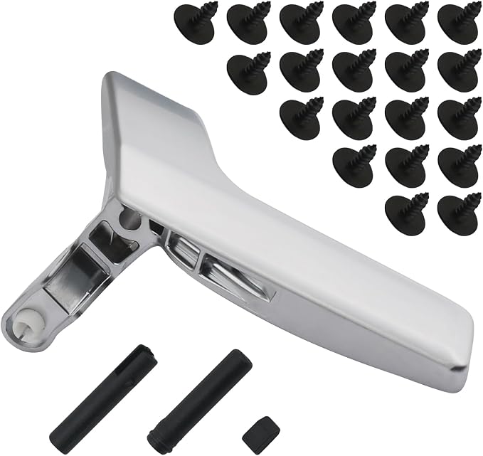 Metal Interior Door Handle Repair Kit | Compatible with Mercedes Benz W204 X204 C230 C250 C280 C300 C63 GLK250 GLK280 GLK300 | Inside Inner Front or Rear Left Driver Side Door Lever (Matter Sliver)
