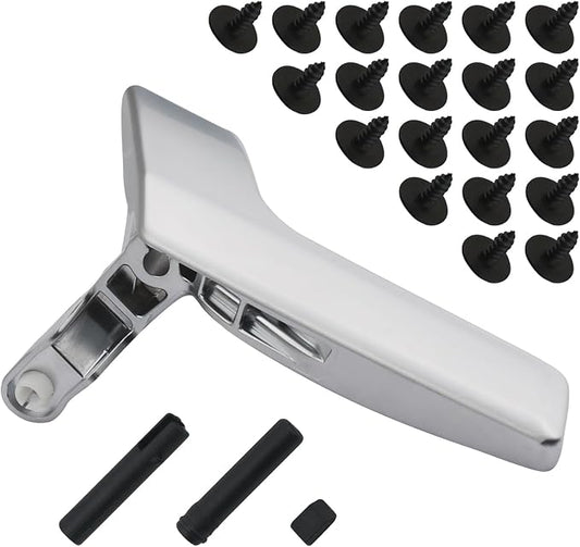 Metal Interior Door Handle Repair Kit | Compatible with Mercedes Benz W204 X204 C230 C250 C280 C300 C63 GLK250 GLK280 GLK300 | Inside Inner Front or Rear Left Driver Side Door Lever (Matter Sliver)