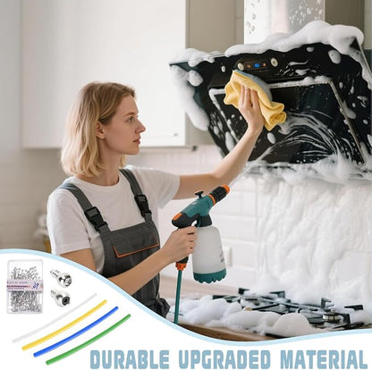 4 Pcs Cuttable Foam Suction Tube Foam Cannon Straw and 2 Pcs Stainless Steel Filter Balls for Most Foam Guns, High Pressure Car Wash Machines,Adaptation Tools