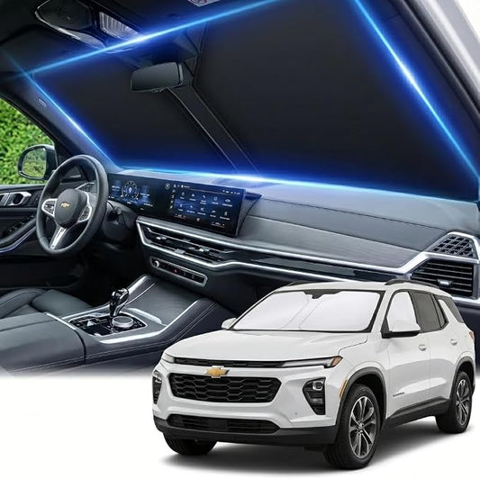 for Chevy Chevrolet Equinox Windshield Sun Shade 2018-2026, Custom Fit Front Window Visor, Foldable UV Ray Blocker, Summer Car Accessory