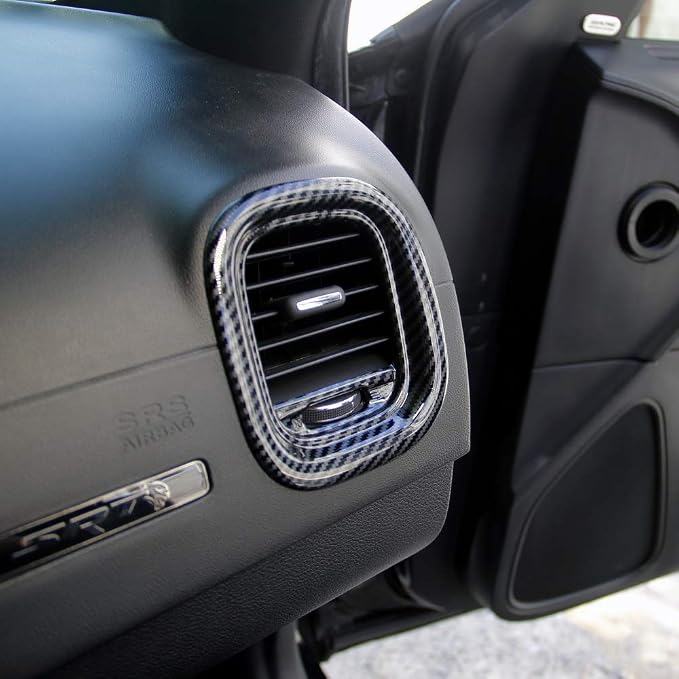 crosselec Carbon Fiber Air Vent Cover AC Outlet Trim kit for Dodge Charger 2015+