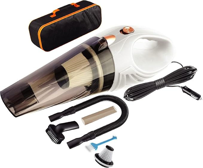 Car Vacuum Cleaner, Portable Handheld Mini Vacuum Cleaner W/ 16ft Cord, Bag, & Attachments - Small Vacuum for Car, RV, Boats, Travel