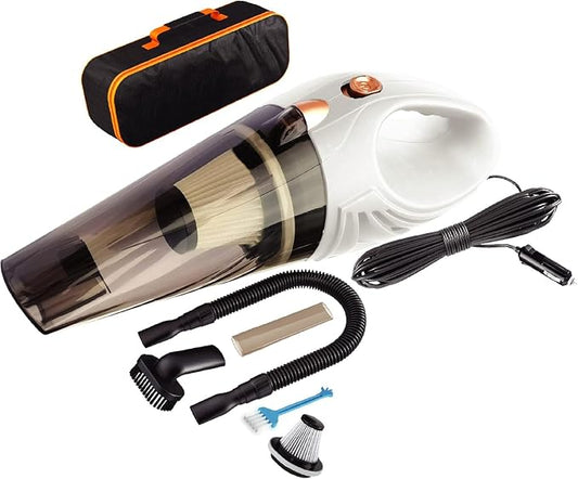 Car Vacuum Cleaner, Portable Handheld Mini Vacuum Cleaner W/ 16ft Cord, Bag, & Attachments - Small Vacuum for Car, RV, Boats, Travel
