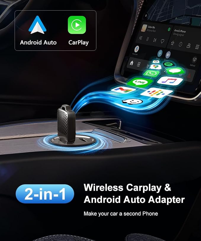 TRPYD Wireless CarPlay Adapter 2025 Upgraded, Plug and Play, No Latency, Converts Factory Wired to Wireless, Compatible with iPhone (iOS 10 and Above) for Cars 2016+ - Black