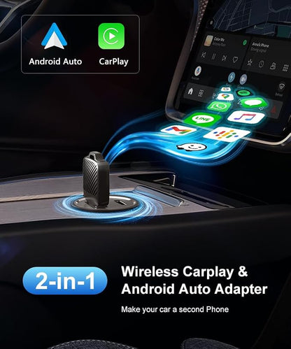 TRPYD Wireless CarPlay Adapter 2025 Upgraded, Plug and Play, No Latency, Converts Factory Wired to Wireless, Compatible with iPhone (iOS 10 and Above) for Cars 2016+ - Black