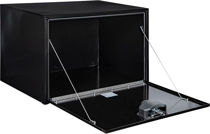 Buyers Products 1704305 Black Steel Underbody Truck Tool Box – 24 x 24 x 36 Inch - Truck Bed & Underbelly RV Storage Box, Locking T-Latch, Weather-Resistant, Heavy-Duty Flatbed Job Box, Made in USA