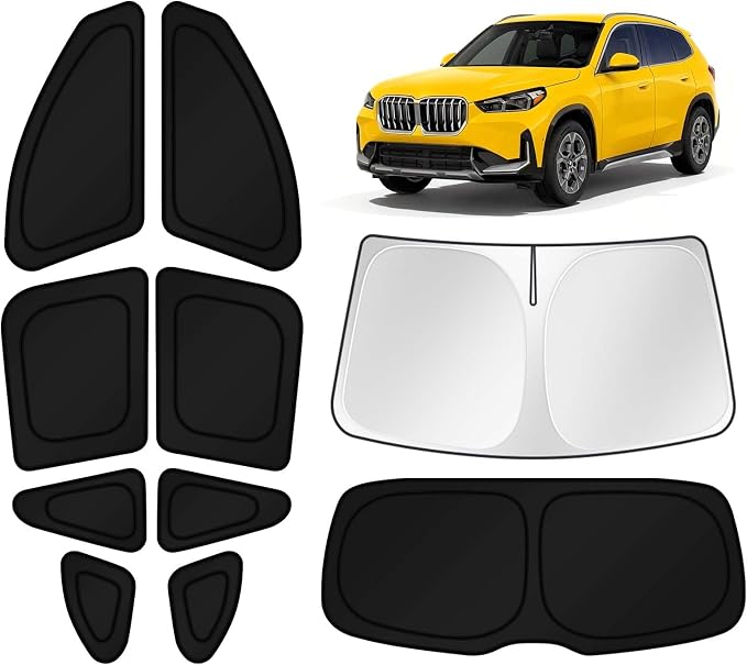 KUST Car Window Shades for 2016-2022 BMW X1 F48 Accessories Windshield Sun Shade Side Rear Window Covers Sunshade Privacy Protection for Camping Blackout UV Block Full Set 10PCS