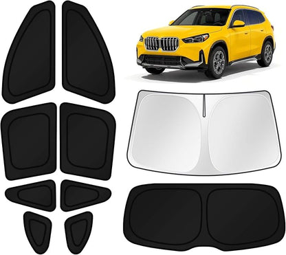 KUST Car Window Shades for 2016-2022 BMW X1 F48 Accessories Windshield Sun Shade Side Rear Window Covers Sunshade Privacy Protection for Camping Blackout UV Block Full Set 10PCS