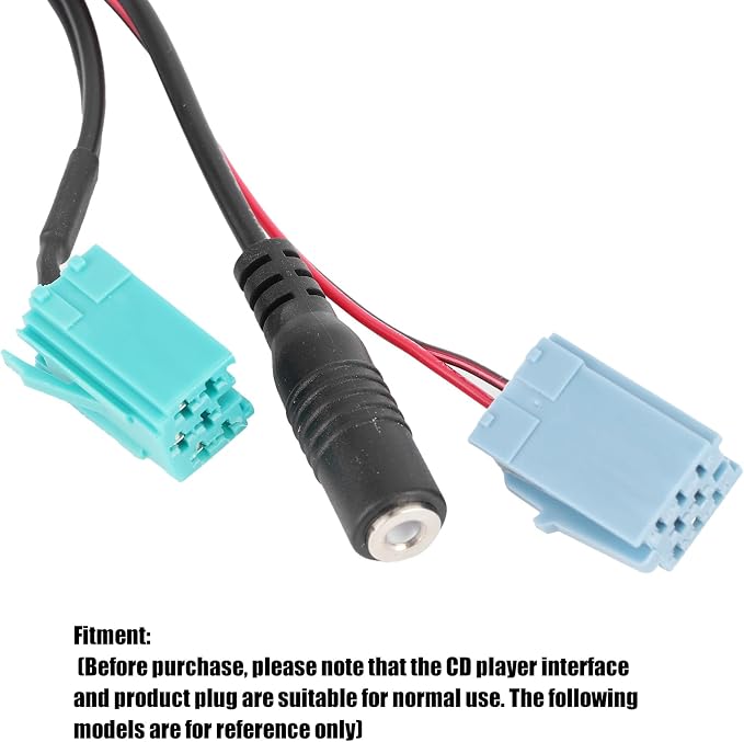 Bluetooth Audio Adapter,DC12V 6Pin Bluetooth Audio Cable Car Stereo AUX-in Adapter with Microphone ABS Fit for Clio/Espace/Megane