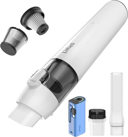 LiTHELi Handheld Vacuum Cleaner Cordless,10000Pa Suction Power with Rechargeable U Battery Ultra Lightweight Mini Car Vacuum,for Car, Home, Pet and Other Crevices, Blue