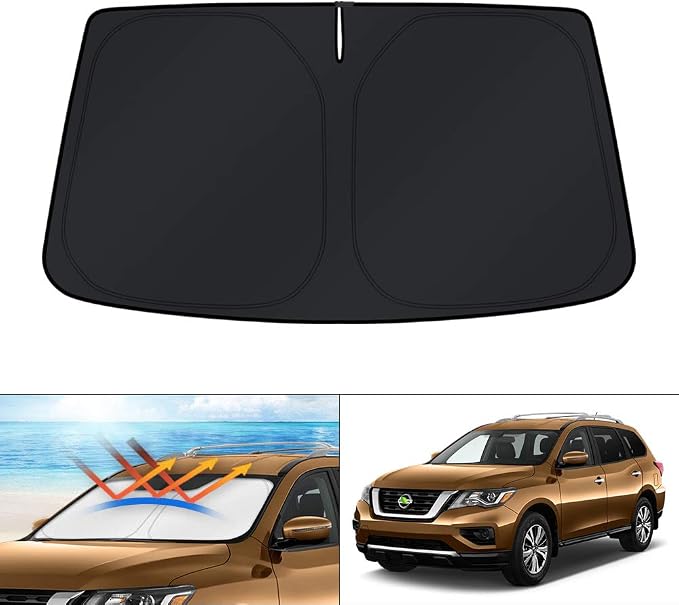 KUST Windshield Sun Shade for 2013-2020 Nissan Pathfinder Accessories Sunshade Window Sun Protector Foldable Block UV Rays Keep Car Cooler