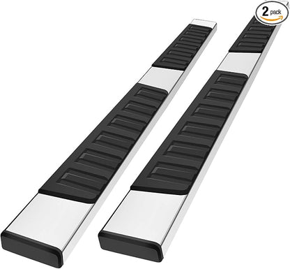 COMNOVA Pair Running Board Step Bar Compatible with 99-16 Ford F250 Superduty Crew Cab(4 Full Size Doors) Side Steps, Width 6 Inches H Style Truck Step Step Bars Side Step Black (Stainless Steel)
