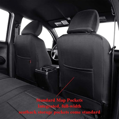 EKR Custom Fit Tacoma Front Car Seat Covers for Toyota Tacoma 2016 2017 2018 2019 2020 2021 2022 2023 Double Cab/Access Cab -Front Row Only, Neoprene (Black)