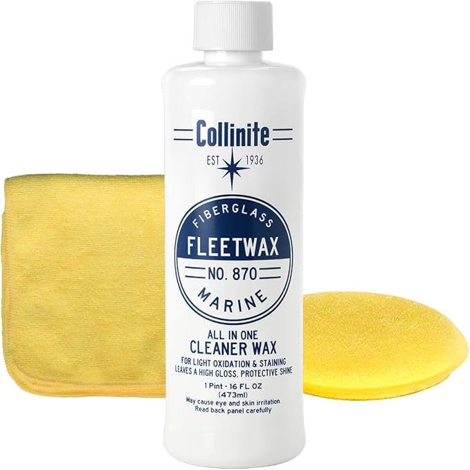 Collinite No. 870 Fleetwax Cleaner-Wax, Microfiber Towel & Applicator Combo