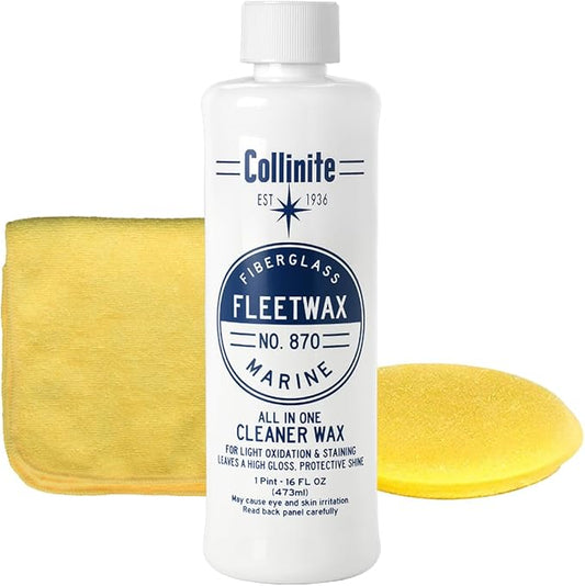 Collinite No. 870 Fleetwax Cleaner-Wax, Microfiber Towel & Applicator Combo
