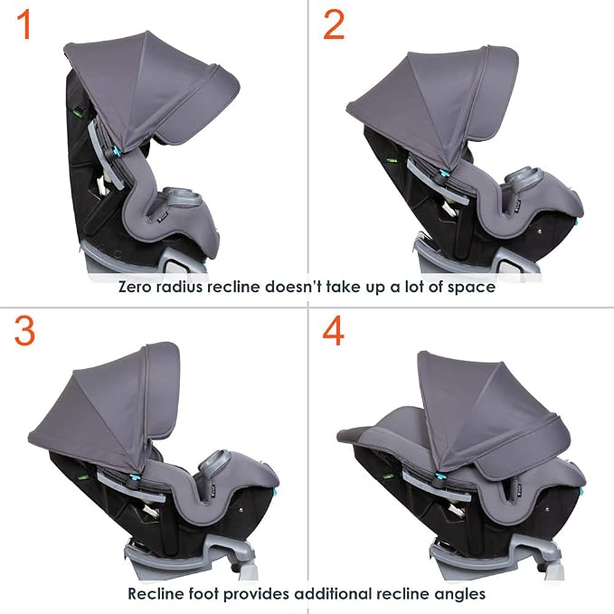 Baby Trend Cover Me™ 4-in-1 Convertible Car Seat, Vespa – Built-in Canopy, 4-Stage Growth System, Plush Comfort Padding, Multi-Position Recline