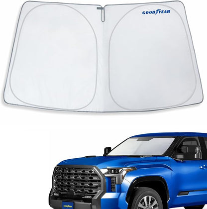 Goodyear Foldable Windshield Sunshade for Toyota Tundra 2022-2026, Truck car Accessories, Sunshade Cover, Sun Shade Car Windshield, Window Sun Blocker - GY008292