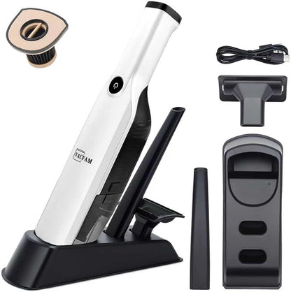 Handheld Vacuum Cordless,Dust Busters Cordless with Storage Dock,15KPA High Power Portable Vacuum Vordless,USB Quick Charge,Mini Vacuum with Multi-Nozzles & Washable Filter，White