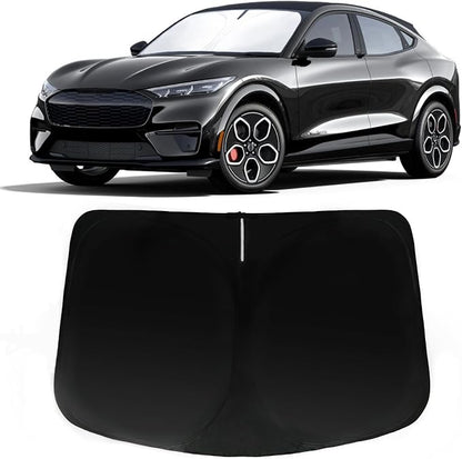 Windshield Sun Shade for Ford Mustang Mach E 2021-2026, Car Front Window Sun Visor & Heat Shield | 240T Sunshade Protection Blocks UV Rays Keep Your Car Cooler