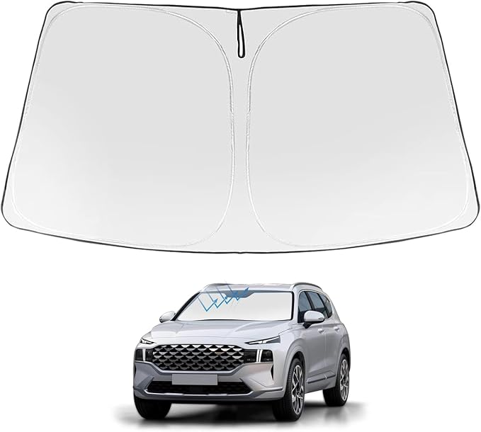 Proadsy 2026 Upgrade Front Windshield Sun Shade Foldable Sunshade Protector Custom Fit 2019-2023 Santa Fe, SE, SEL, SEL Plus, Limited, Ultimate Accessories