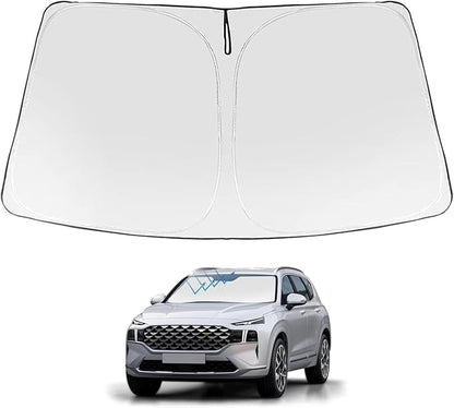 Proadsy 2026 Upgrade Front Windshield Sun Shade Foldable Sunshade Protector Custom Fit 2019-2023 Santa Fe, SE, SEL, SEL Plus, Limited, Ultimate Accessories