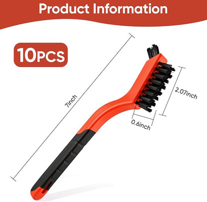 10PCS Nylon Cleaning Brushes for Tight Spaces, Non Scratch Detail Cleaning Brush Set for Window Tracks, Kitchen, Bathroom, Keyboard, Car Detailing & Household Cleaning